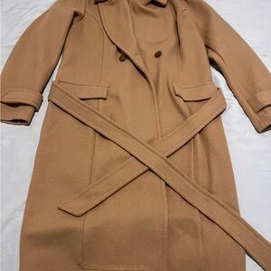 Chic Tan Coat with Belt
